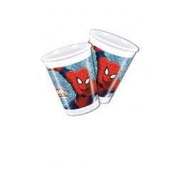 BICCHIERE PLAST.8PZ SPIDERMAN